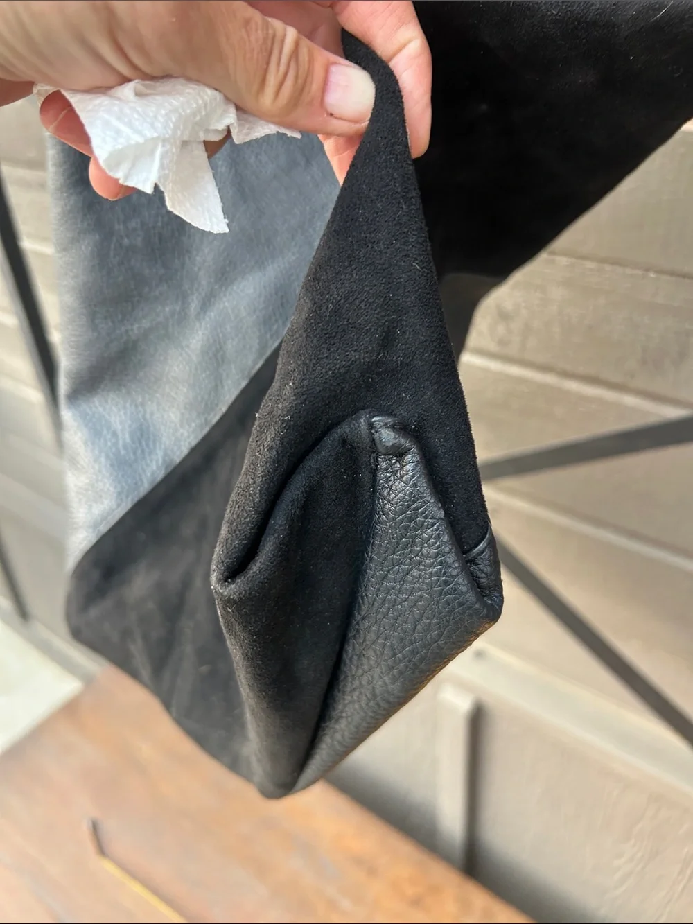 Anthro ShiraLeigh Womens Arden Vegan Slouchy Tote Handbag Black